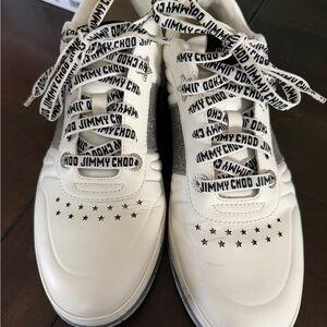 Jimmy Choo White HawaiiSneakers with Star Detail Sz 41